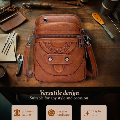 Vellana’s Vintage Elegance | Leather Crossbody Bag